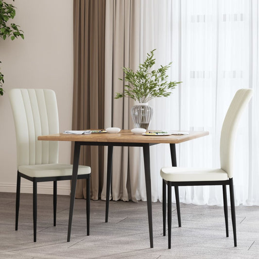 Eetkamerstoelen 2 st fluweel crèmekleurig is nu te koop bij PeponiXL, paradijselijk wonen!