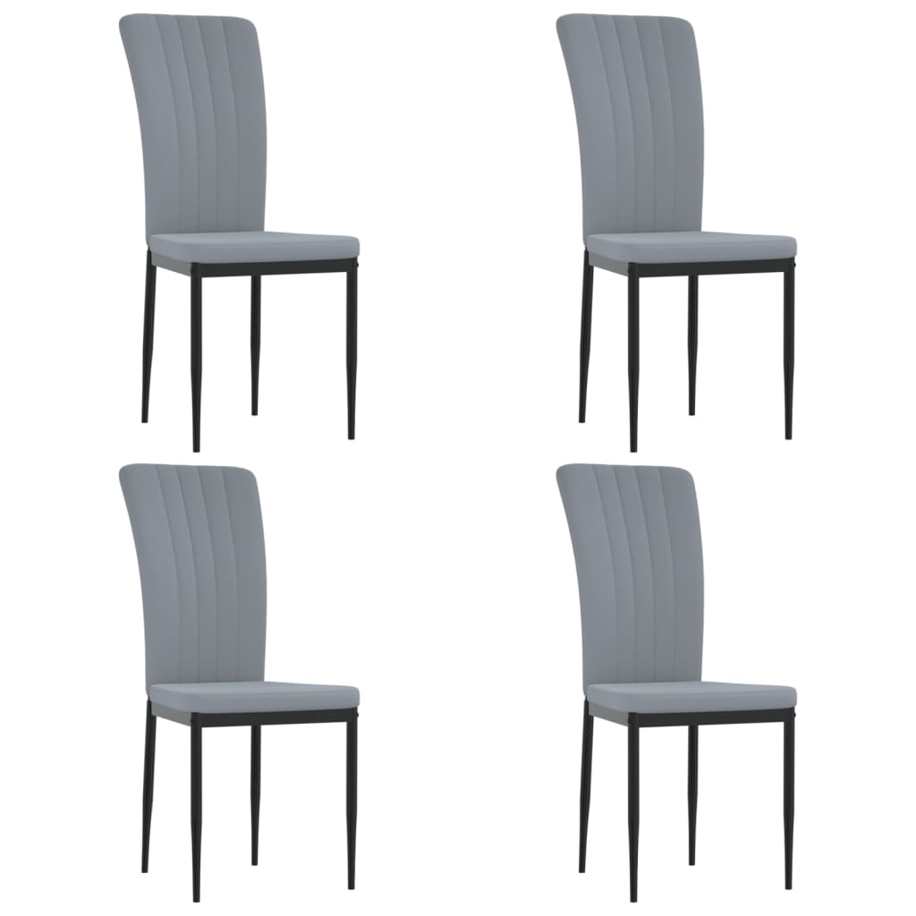 Eetkamerstoelen 4 st fluweel lichtgrijs is nu te koop bij PeponiXL, paradijselijk wonen!