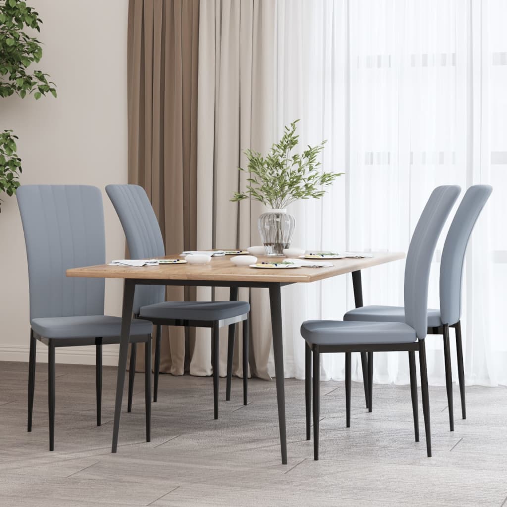 Eetkamerstoelen 4 st fluweel lichtgrijs is nu te koop bij PeponiXL, paradijselijk wonen!