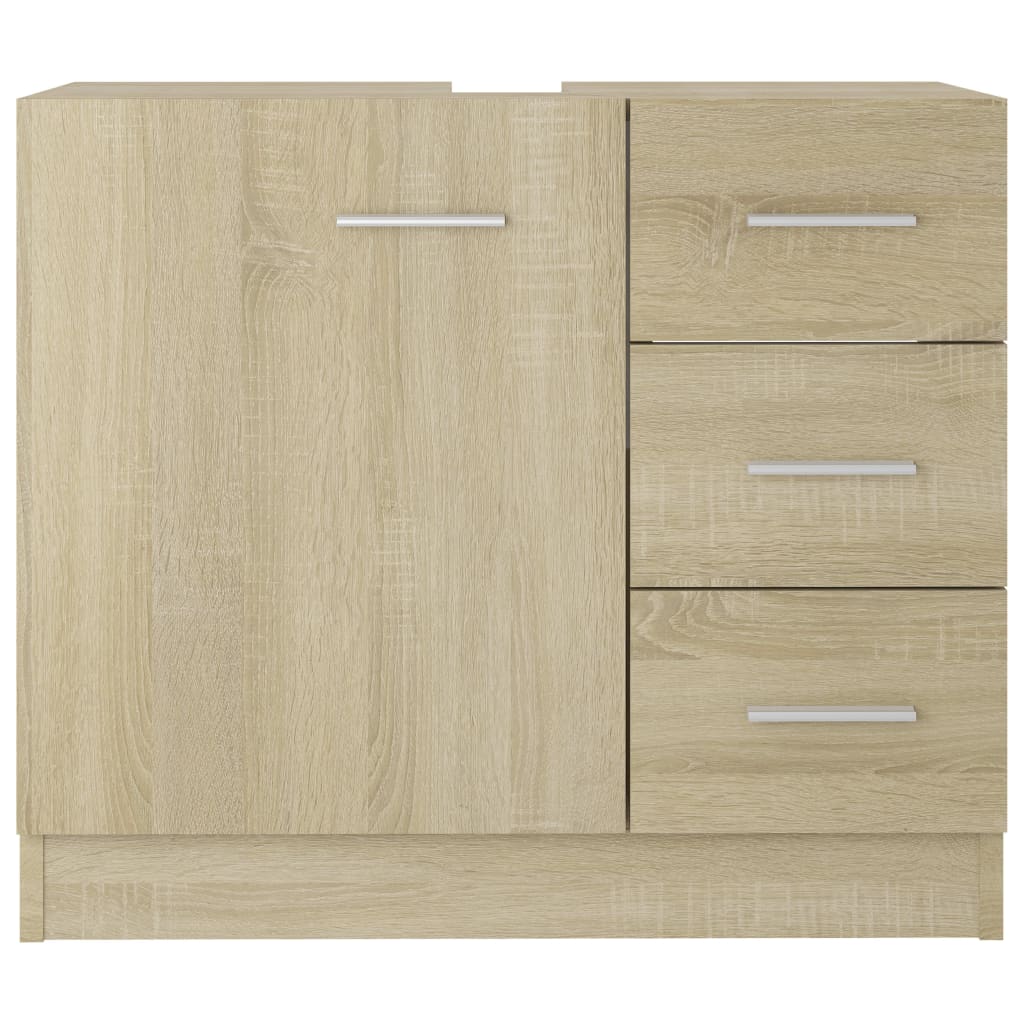 Wastafelkast 63x30x54 cm bewerkt hout sonoma eikenkleurig is nu te koop bij PeponiXL, paradijselijk wonen!