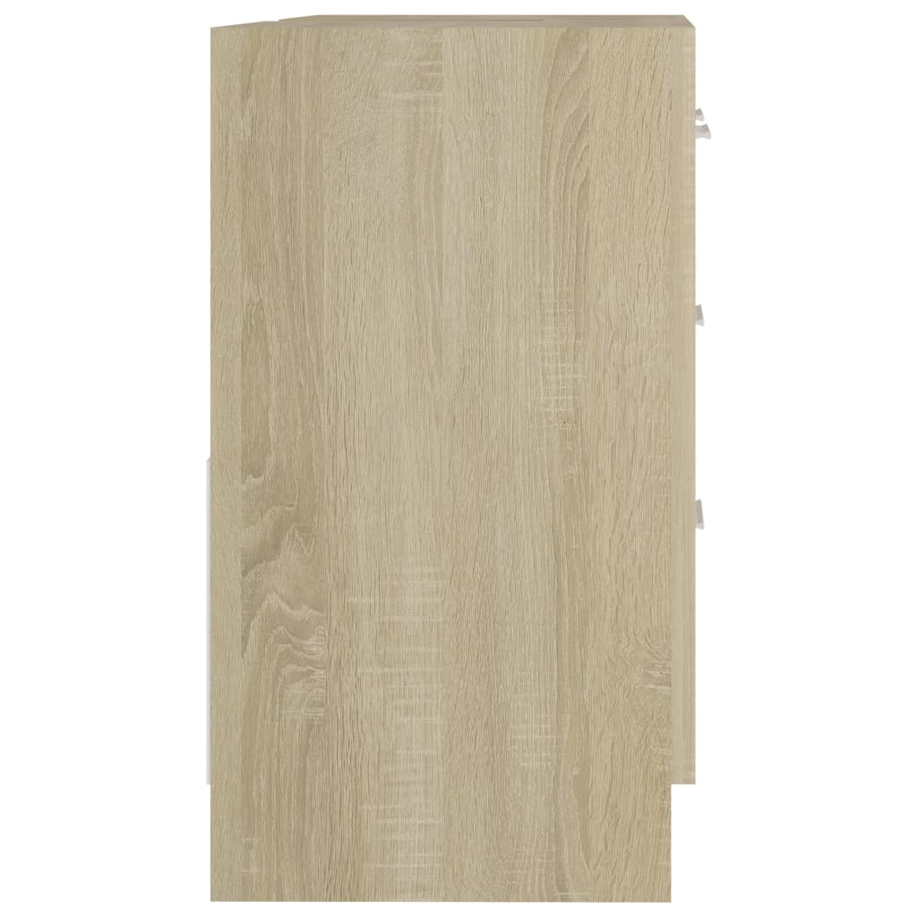 Wastafelkast 63x30x54 cm bewerkt hout sonoma eikenkleurig is nu te koop bij PeponiXL, paradijselijk wonen!