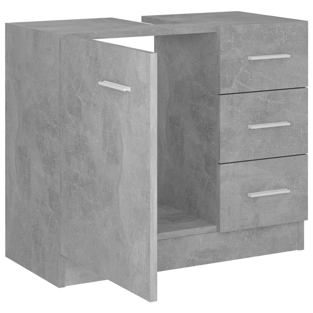 Wastafelkast 63x30x54 cm bewerkt hout betongrijs is nu te koop bij PeponiXL, paradijselijk wonen!