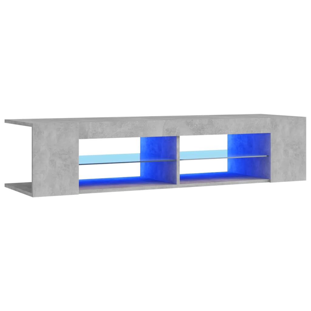Tv-meubel met LED-verlichting 135x39x30 cm betongrijs is nu te koop bij PeponiXL, paradijselijk wonen!