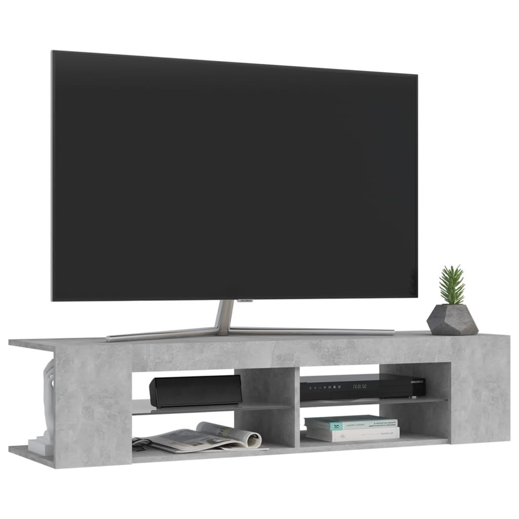 Tv-meubel met LED-verlichting 135x39x30 cm betongrijs is nu te koop bij PeponiXL, paradijselijk wonen!