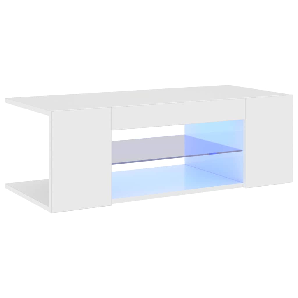 Tv-meubel met LED-verlichting 90x39x30 cm hoogglans wit is nu te koop bij PeponiXL, paradijselijk wonen!