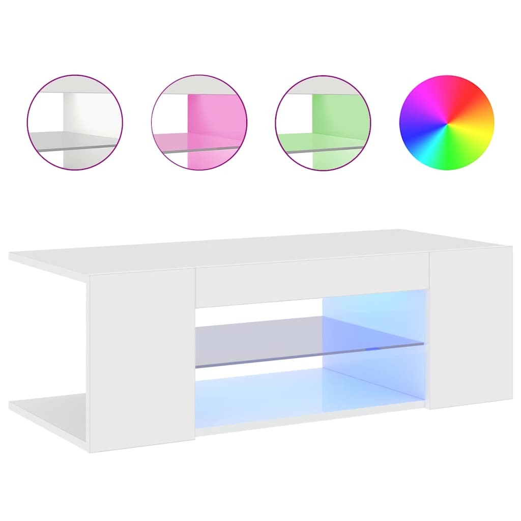 Tv-meubel met LED-verlichting 90x39x30 cm hoogglans wit is nu te koop bij PeponiXL, paradijselijk wonen!