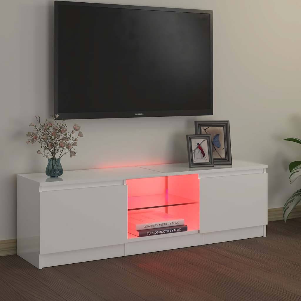 Tv-meubel met LED-verlichting 120x30x36 cm hoogglans wit is nu te koop bij PeponiXL, paradijselijk wonen!