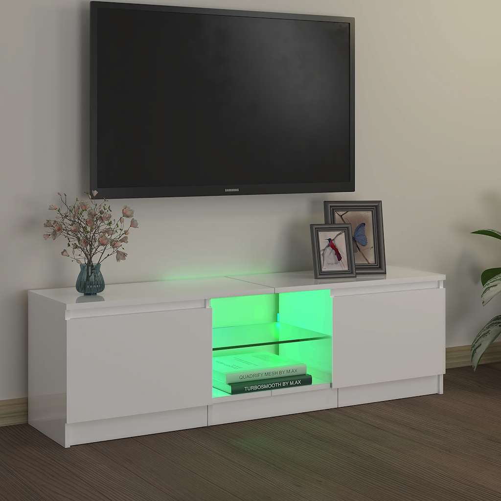 Tv-meubel met LED-verlichting 120x30x36 cm hoogglans wit is nu te koop bij PeponiXL, paradijselijk wonen!