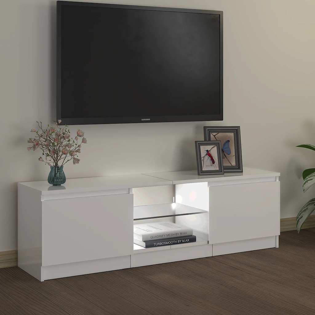 Tv-meubel met LED-verlichting 120x30x36 cm hoogglans wit is nu te koop bij PeponiXL, paradijselijk wonen!