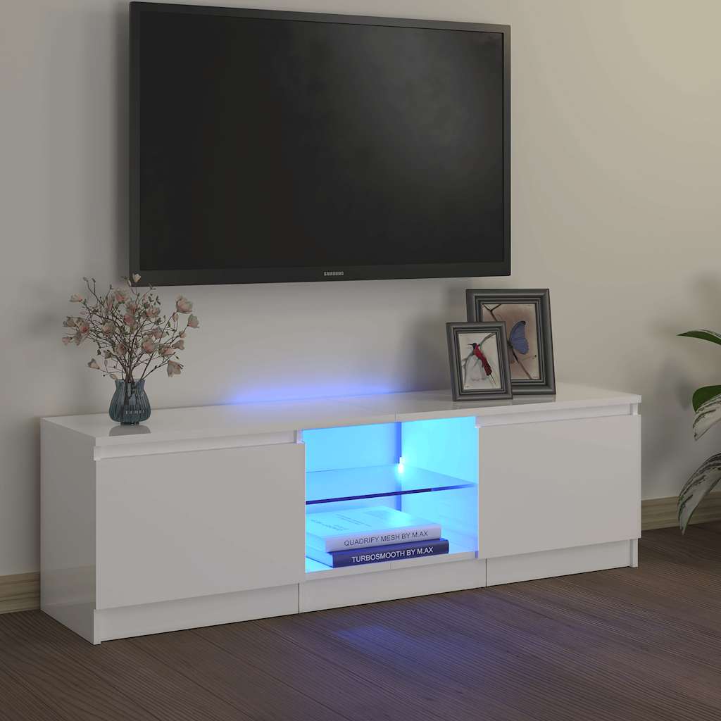 Tv-meubel met LED-verlichting 120x30x36 cm hoogglans wit is nu te koop bij PeponiXL, paradijselijk wonen!