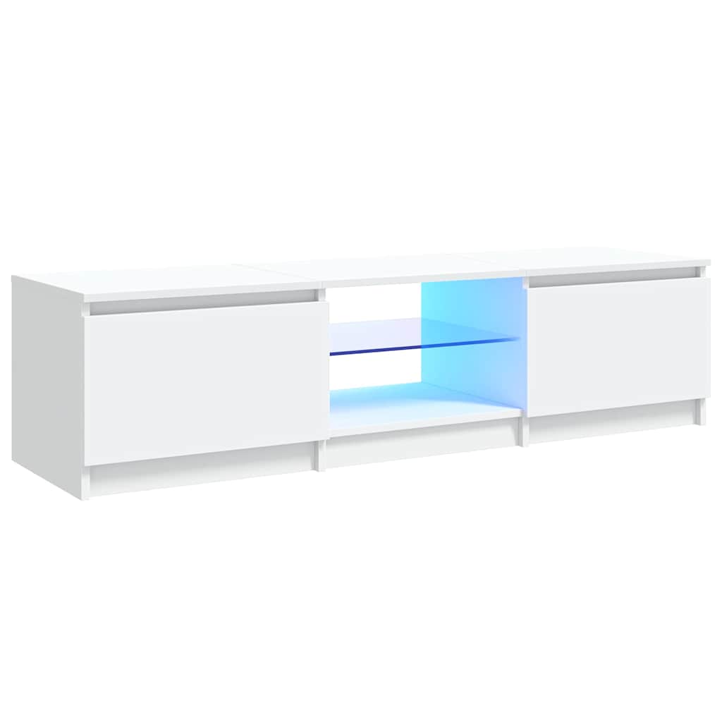 Tv-meubel met LED-verlichting 140x40x36 cm wit is nu te koop bij PeponiXL, paradijselijk wonen!