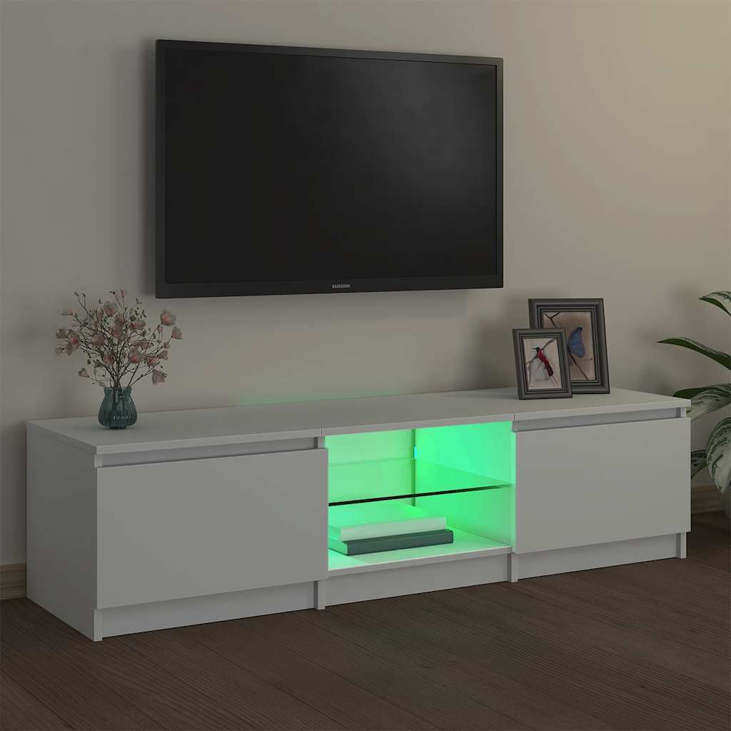 Tv-meubel met LED-verlichting 140x40x36 cm wit is nu te koop bij PeponiXL, paradijselijk wonen!