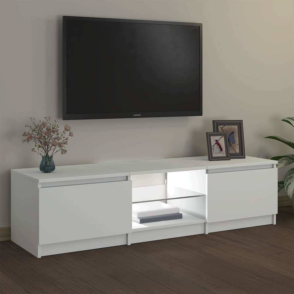 Tv-meubel met LED-verlichting 140x40x36 cm wit is nu te koop bij PeponiXL, paradijselijk wonen!