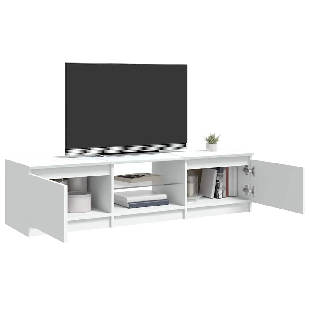 Tv-meubel met LED-verlichting 140x40x36 cm wit is nu te koop bij PeponiXL, paradijselijk wonen!
