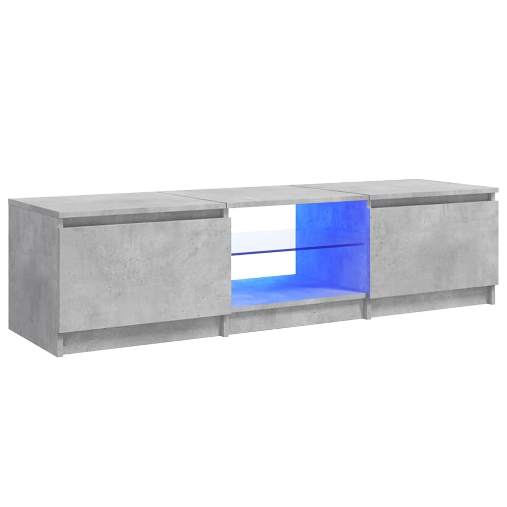 Tv-meubel met LED-verlichting 140x40x36 cm betongrijs is nu te koop bij PeponiXL, paradijselijk wonen!