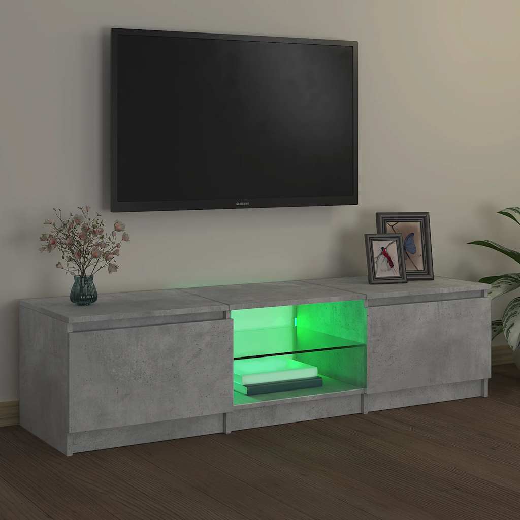 Tv-meubel met LED-verlichting 140x40x36 cm betongrijs is nu te koop bij PeponiXL, paradijselijk wonen!