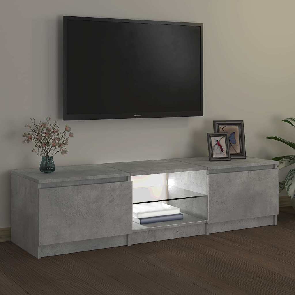 Tv-meubel met LED-verlichting 140x40x36 cm betongrijs is nu te koop bij PeponiXL, paradijselijk wonen!