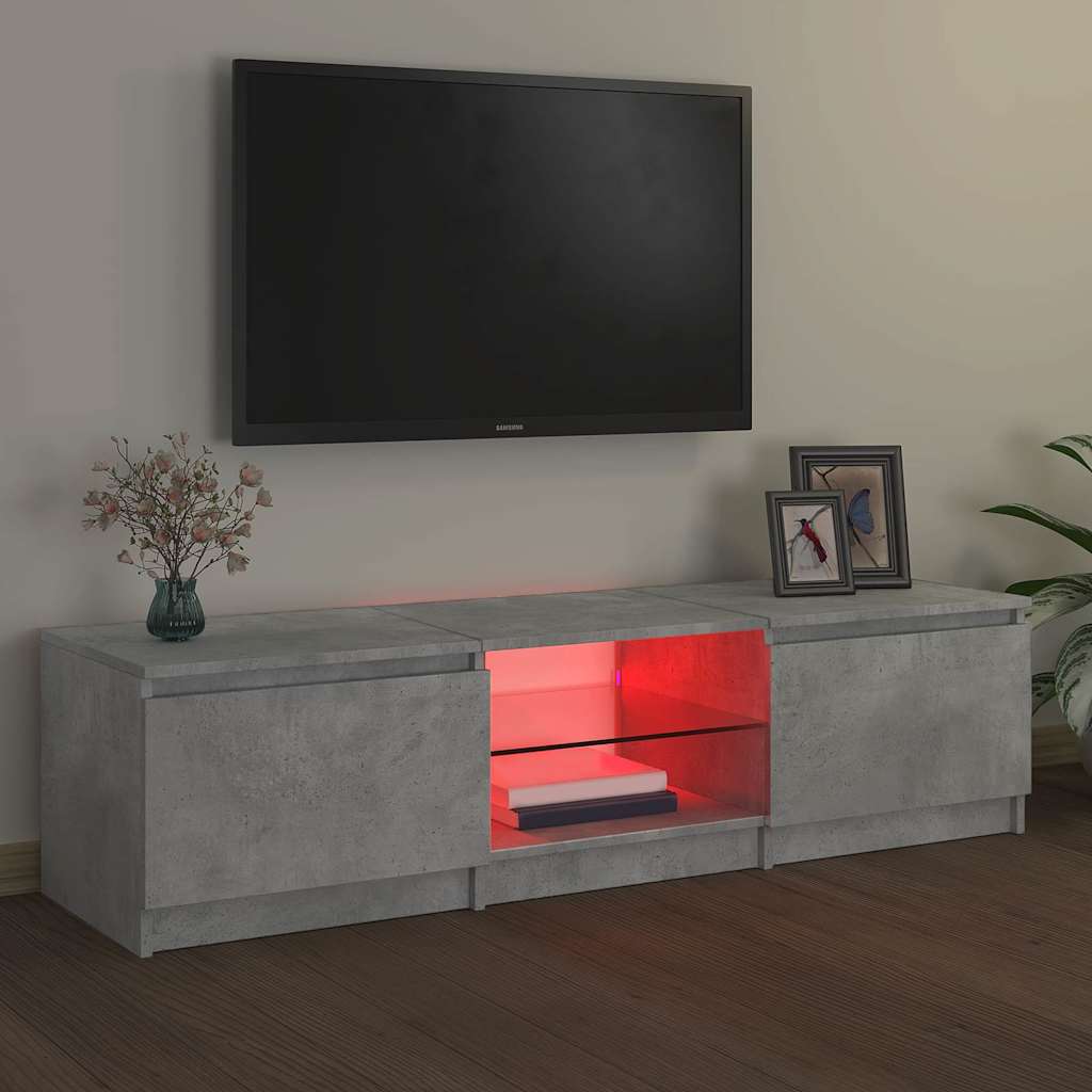 Tv-meubel met LED-verlichting 140x40x36 cm betongrijs is nu te koop bij PeponiXL, paradijselijk wonen!