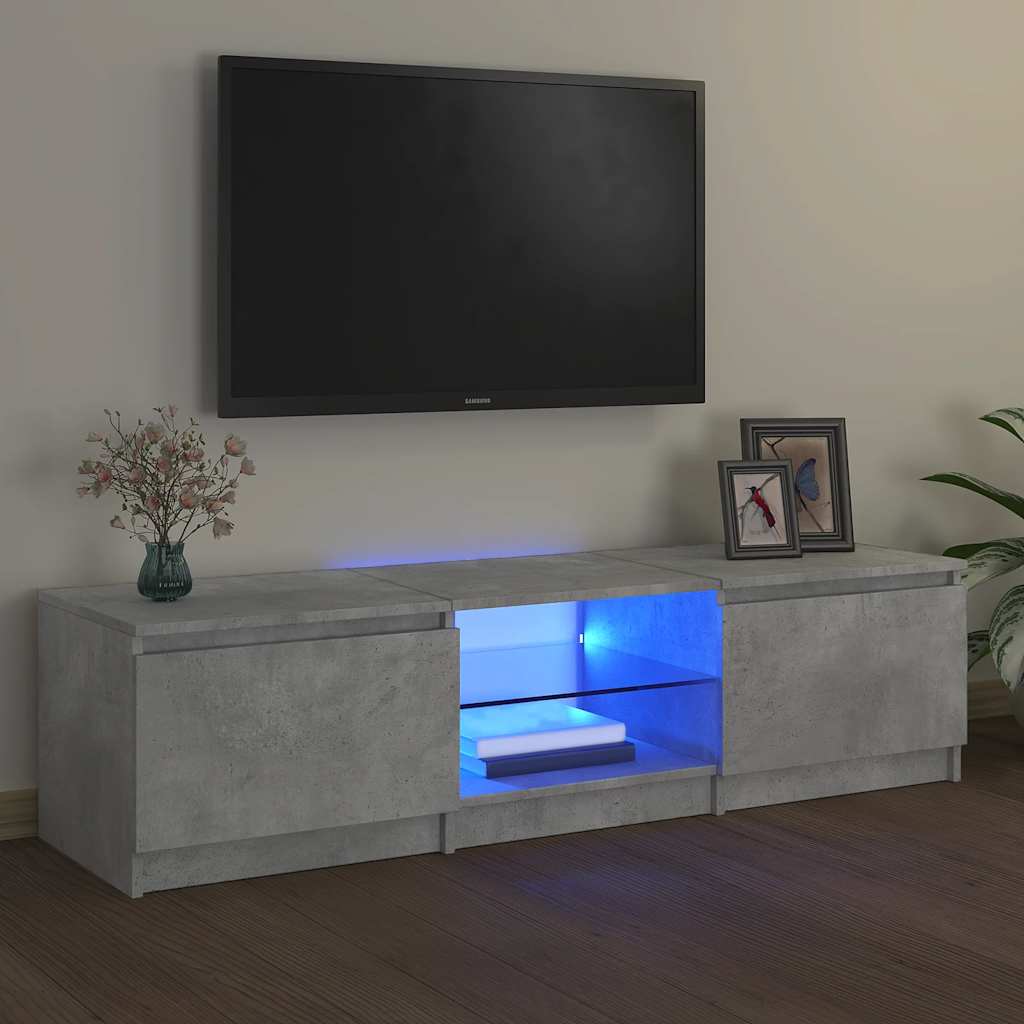 Tv-meubel met LED-verlichting 140x40x36 cm betongrijs is nu te koop bij PeponiXL, paradijselijk wonen!