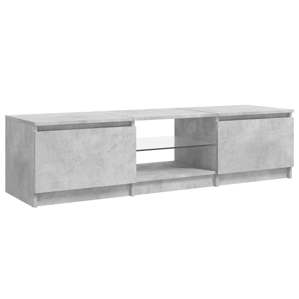 Tv-meubel met LED-verlichting 140x40x36 cm betongrijs is nu te koop bij PeponiXL, paradijselijk wonen!