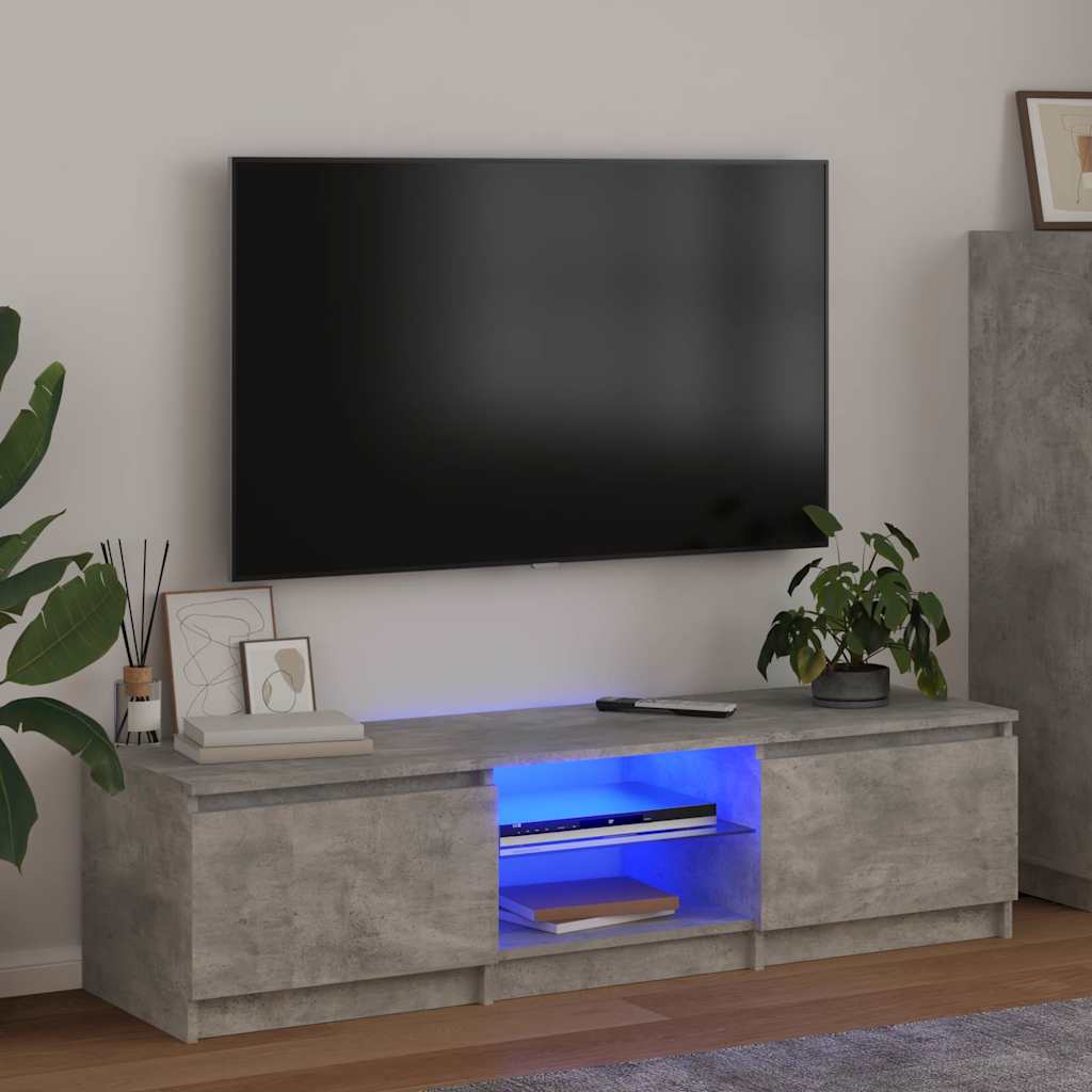 Tv-meubel met LED-verlichting 140x40x36 cm betongrijs is nu te koop bij PeponiXL, paradijselijk wonen!