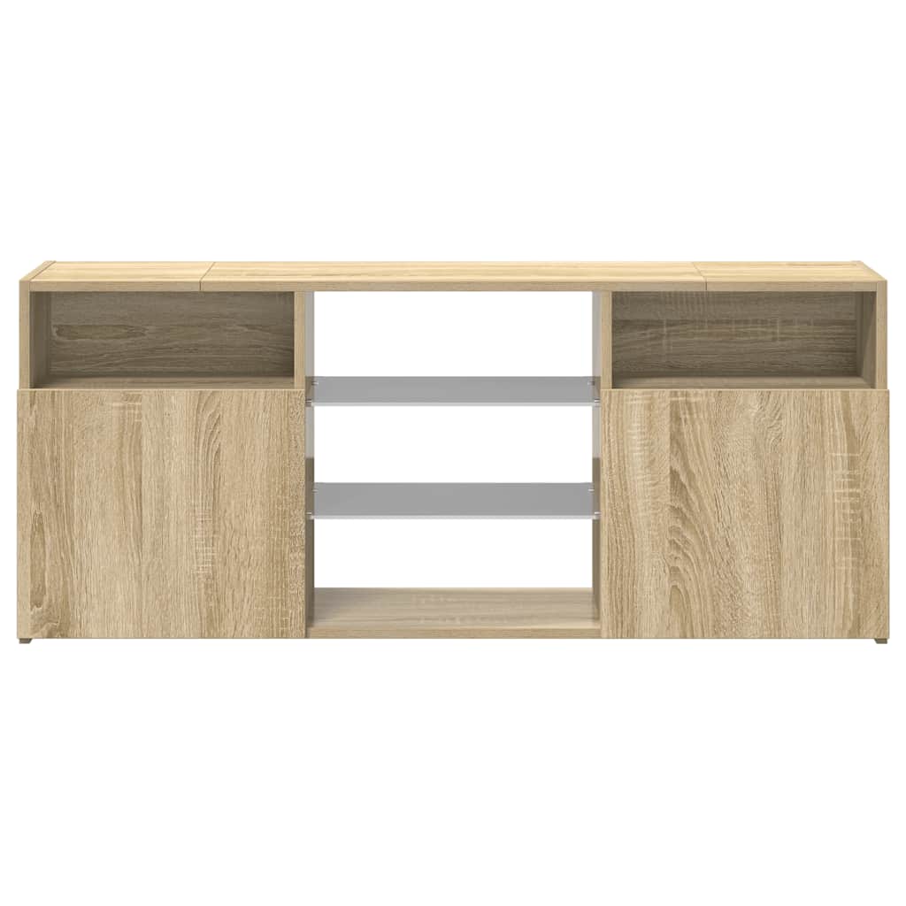 Tv-meubel met LED-verlichting 120x30x50 cm sonoma eikenkleurig is nu te koop bij PeponiXL, paradijselijk wonen!