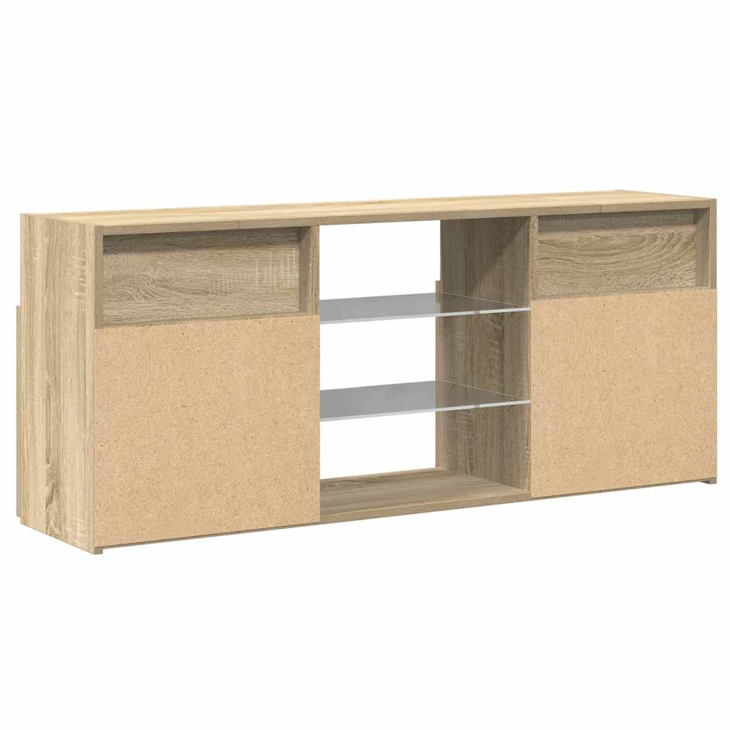 Tv-meubel met LED-verlichting 120x30x50 cm sonoma eikenkleurig is nu te koop bij PeponiXL, paradijselijk wonen!