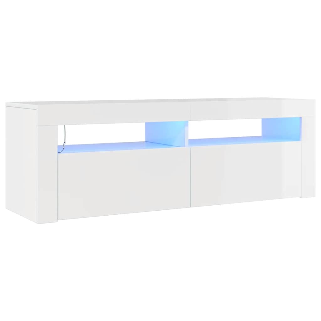 Tv-meubel met LED-verlichting 120x35x40 cm hoogglans wit is nu te koop bij PeponiXL, paradijselijk wonen!