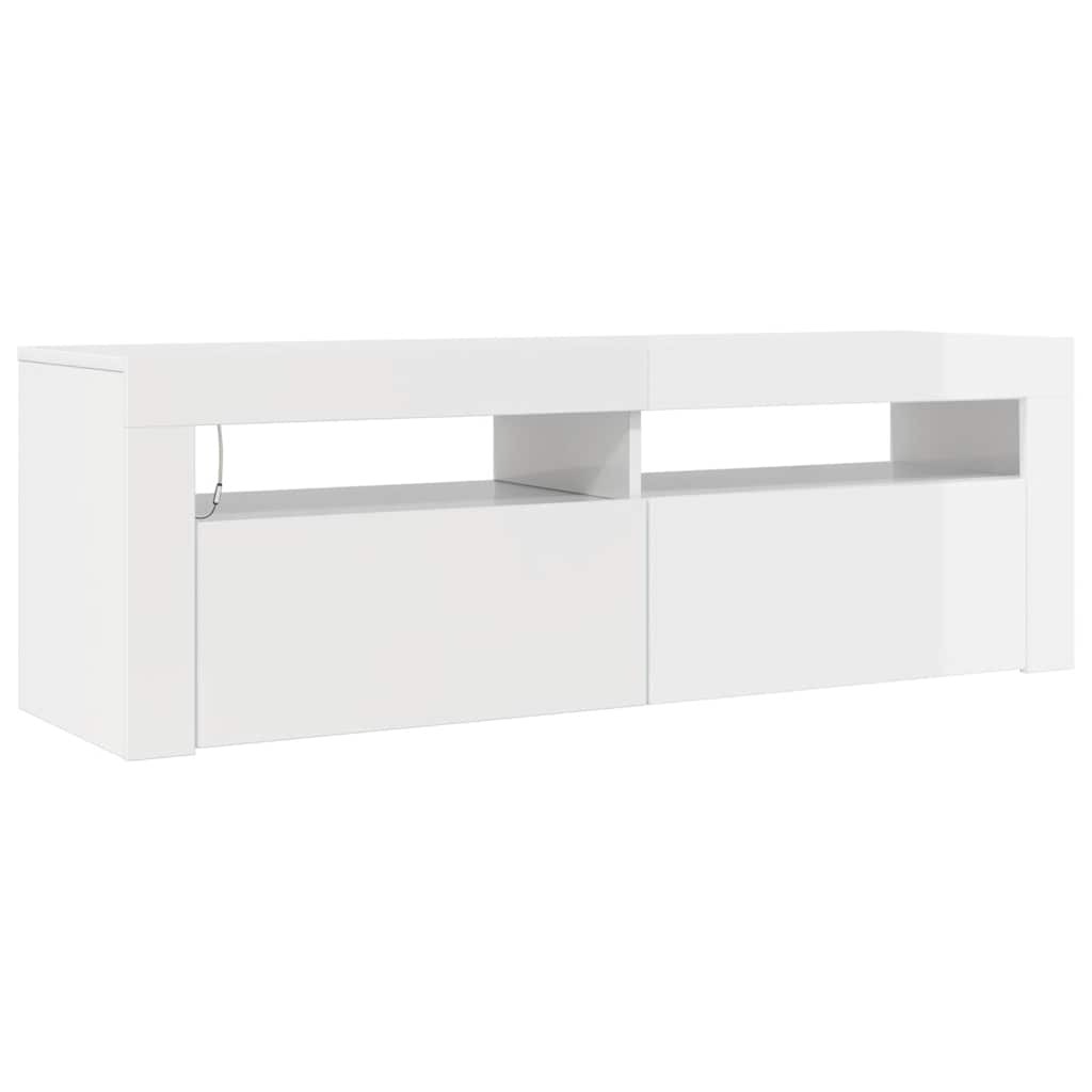 Tv-meubel met LED-verlichting 120x35x40 cm hoogglans wit is nu te koop bij PeponiXL, paradijselijk wonen!