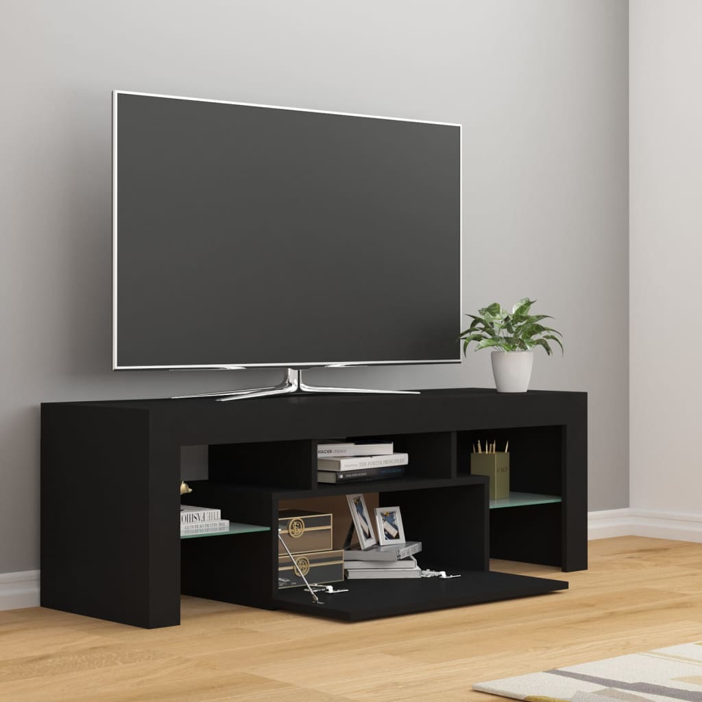 Tv-meubel met LED-verlichting 120x35x40 cm zwart is nu te koop bij PeponiXL, paradijselijk wonen!