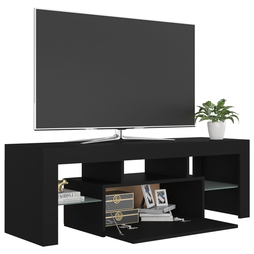 Tv-meubel met LED-verlichting 120x35x40 cm zwart is nu te koop bij PeponiXL, paradijselijk wonen!