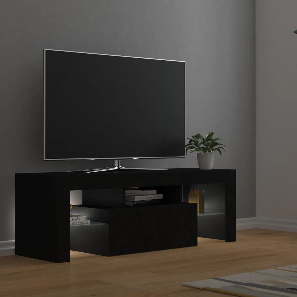 Tv-meubel met LED-verlichting 120x35x40 cm zwart is nu te koop bij PeponiXL, paradijselijk wonen!