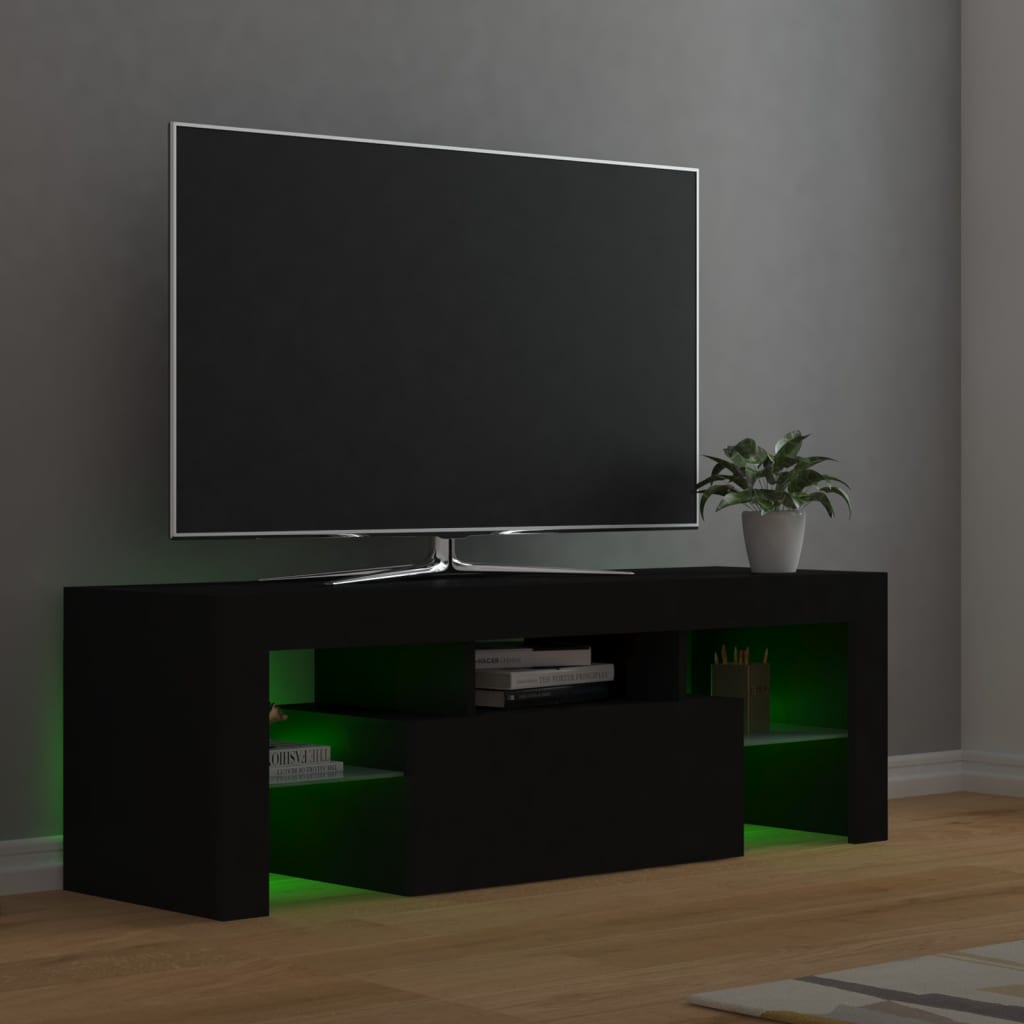 Tv-meubel met LED-verlichting 120x35x40 cm zwart is nu te koop bij PeponiXL, paradijselijk wonen!