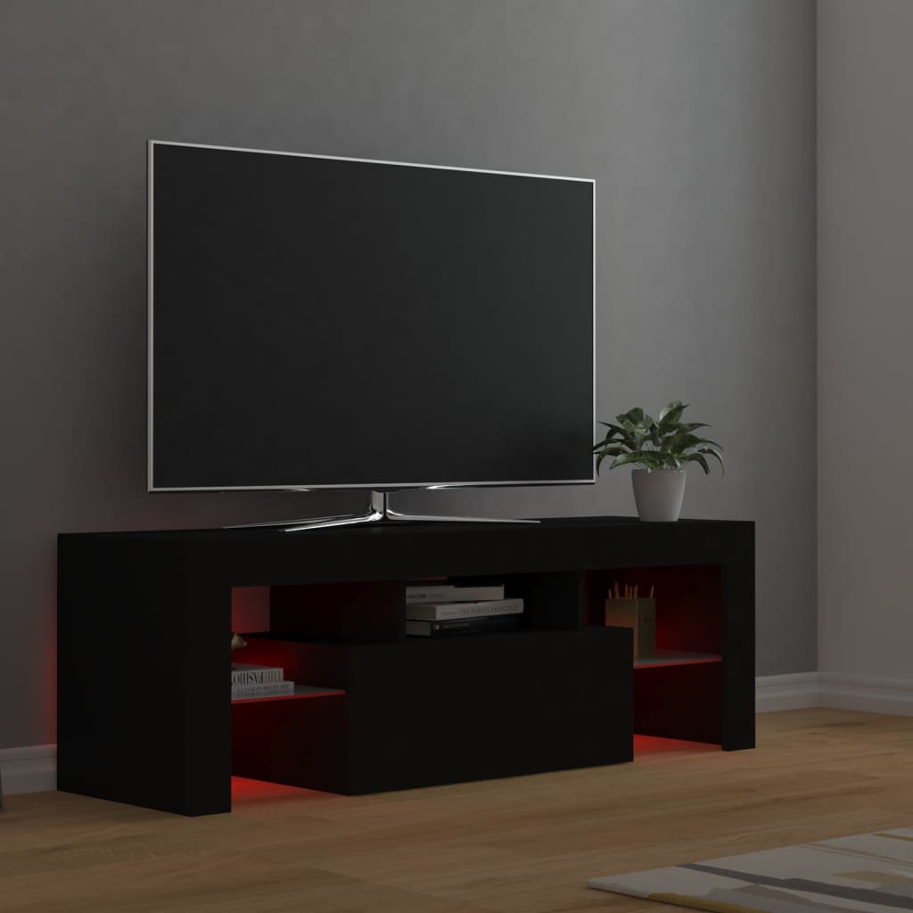 Tv-meubel met LED-verlichting 120x35x40 cm zwart is nu te koop bij PeponiXL, paradijselijk wonen!