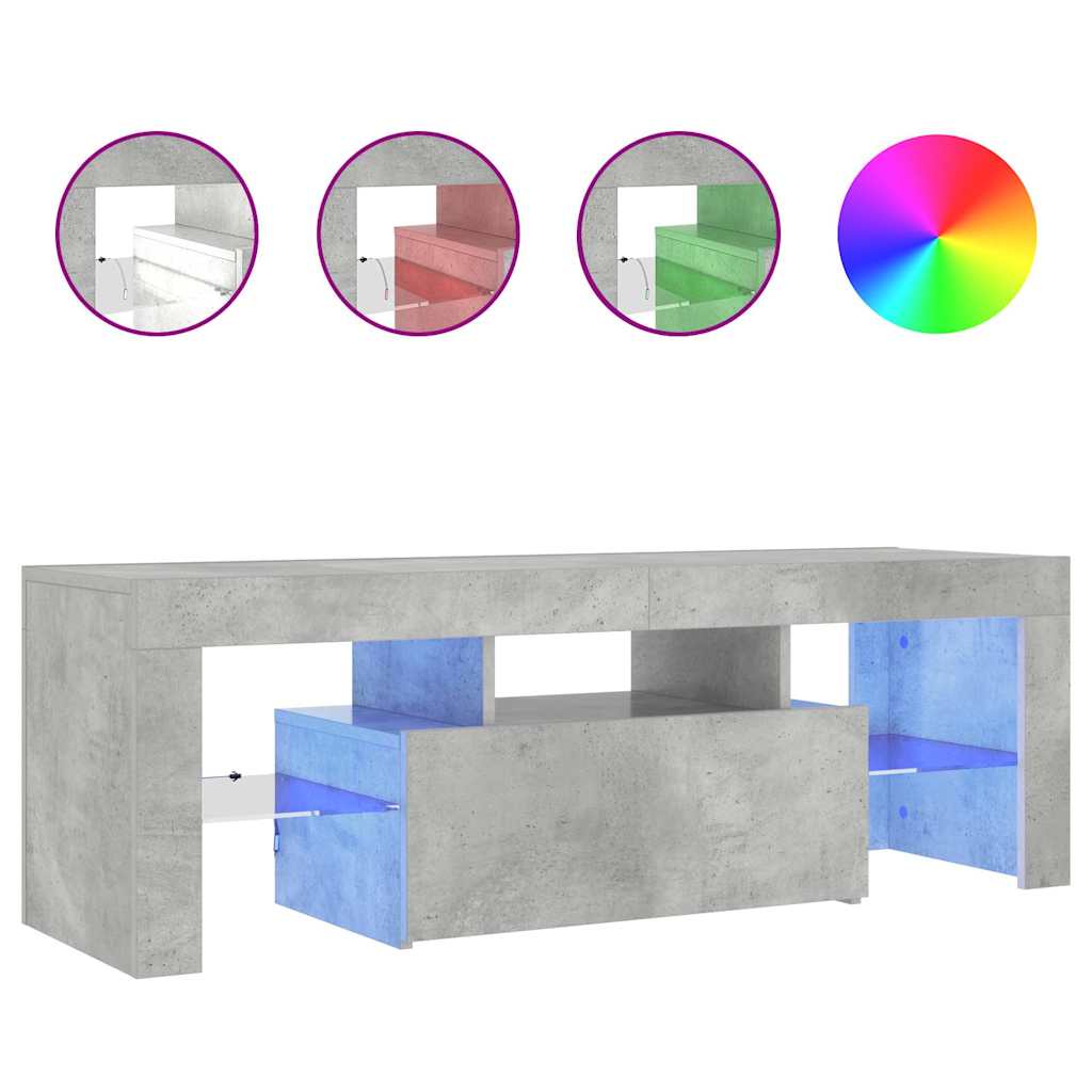 Tv-meubel met LED-verlichting 120x35x40 cm betongrijs is nu te koop bij PeponiXL, paradijselijk wonen!