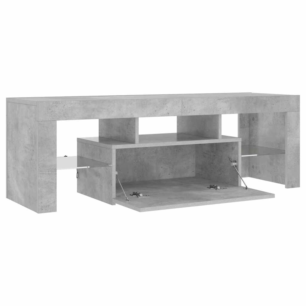 Tv-meubel met LED-verlichting 120x35x40 cm betongrijs is nu te koop bij PeponiXL, paradijselijk wonen!