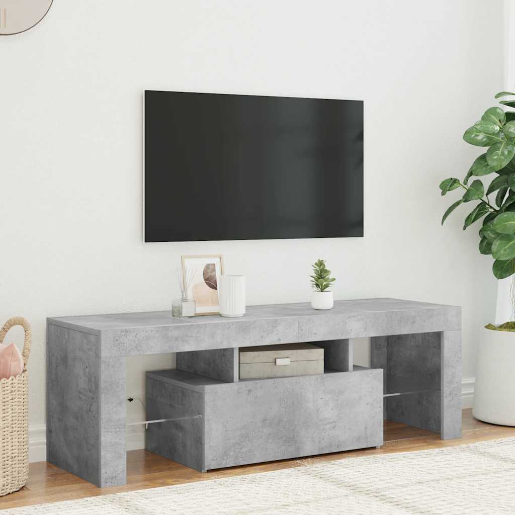 Tv-meubel met LED-verlichting 120x35x40 cm betongrijs is nu te koop bij PeponiXL, paradijselijk wonen!