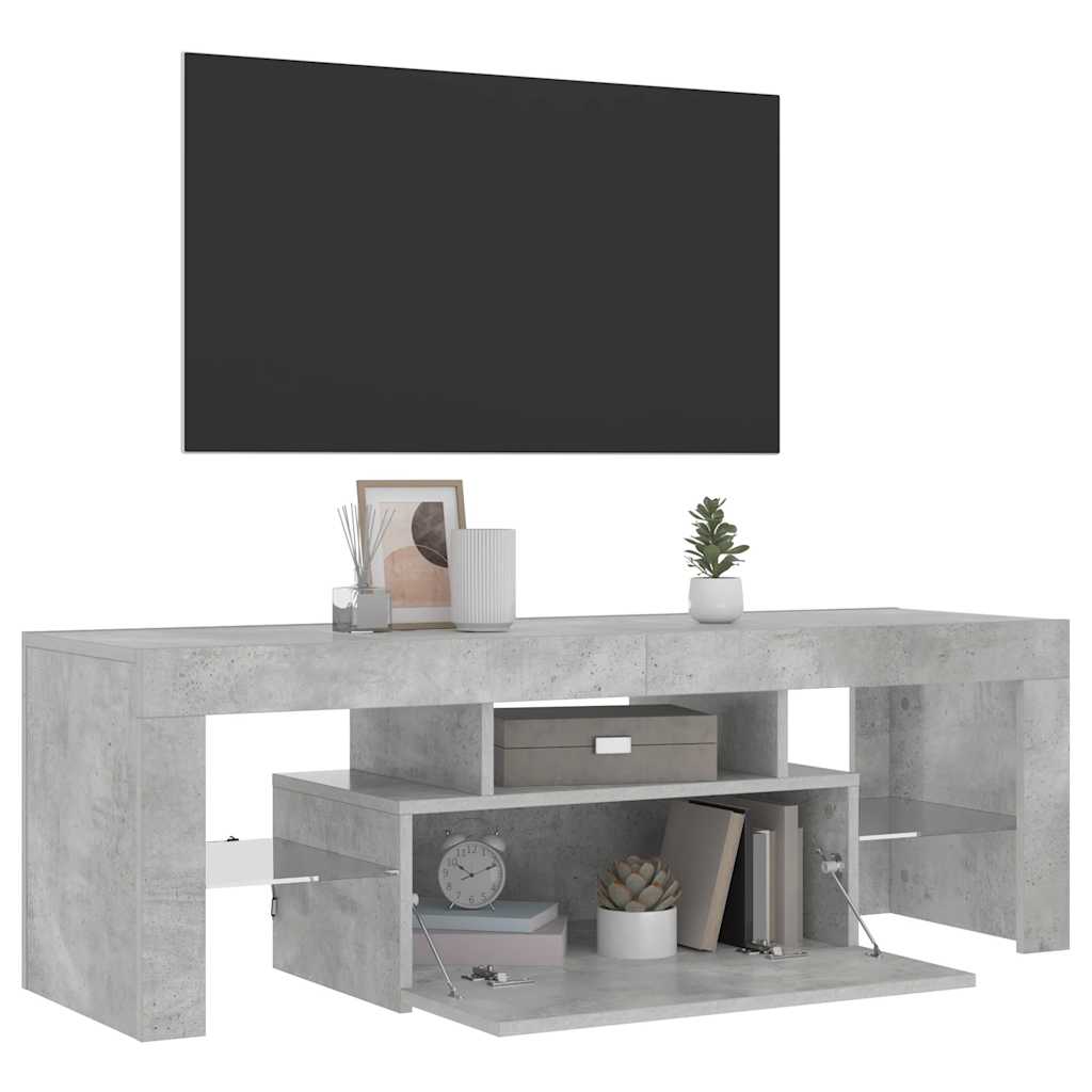 Tv-meubel met LED-verlichting 120x35x40 cm betongrijs is nu te koop bij PeponiXL, paradijselijk wonen!