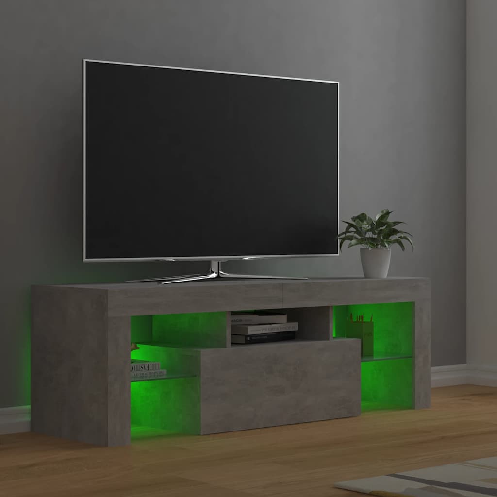 Tv-meubel met LED-verlichting 120x35x40 cm betongrijs is nu te koop bij PeponiXL, paradijselijk wonen!