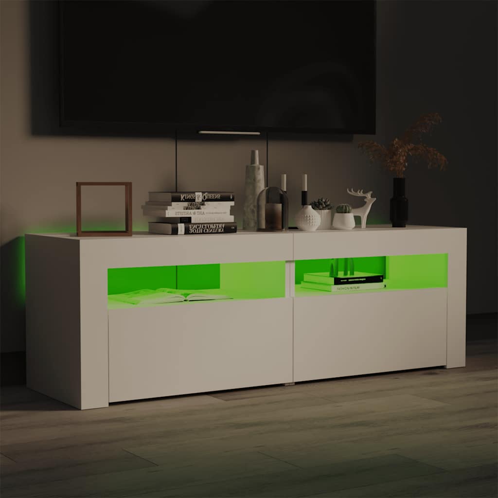 Tv-meubel met LED-verlichting 120x35x40 cm wit is nu te koop bij PeponiXL, paradijselijk wonen!
