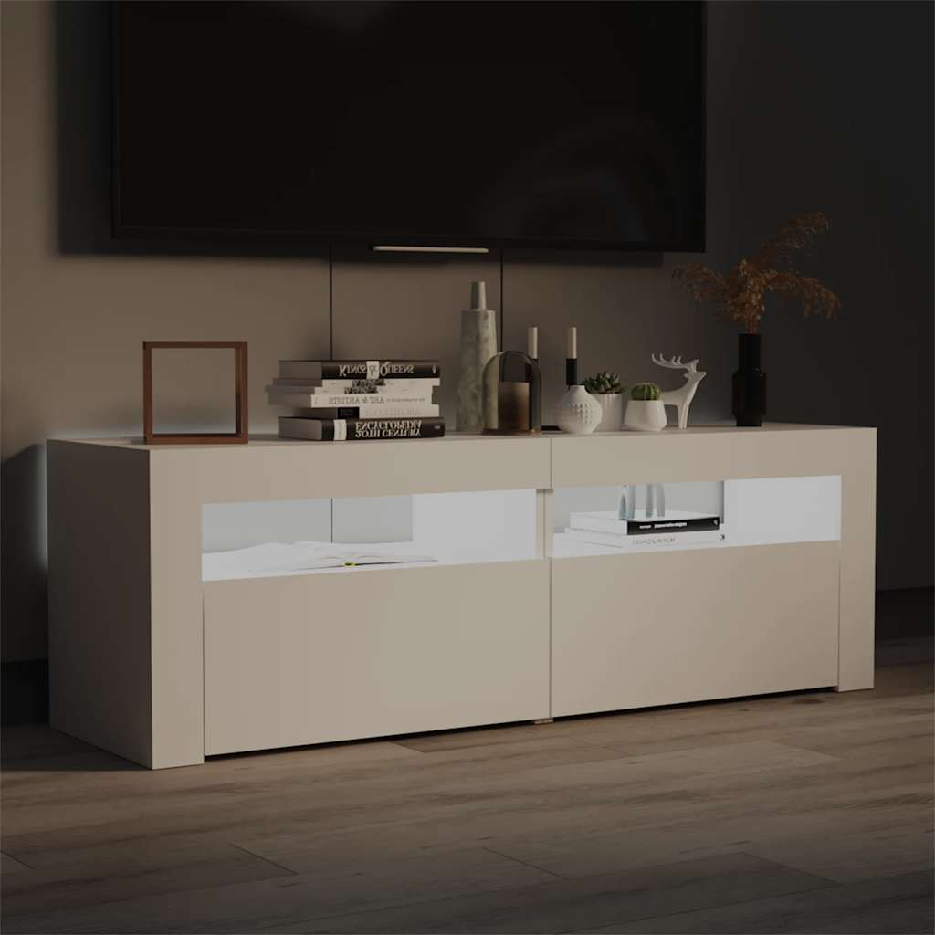 Tv-meubel met LED-verlichting 120x35x40 cm wit is nu te koop bij PeponiXL, paradijselijk wonen!