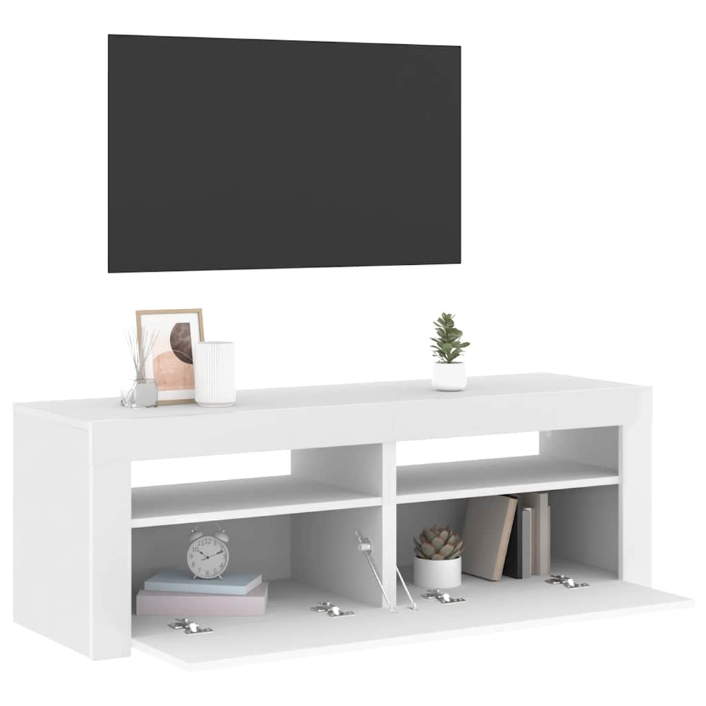 Tv-meubel met LED-verlichting 120x35x40 cm wit is nu te koop bij PeponiXL, paradijselijk wonen!