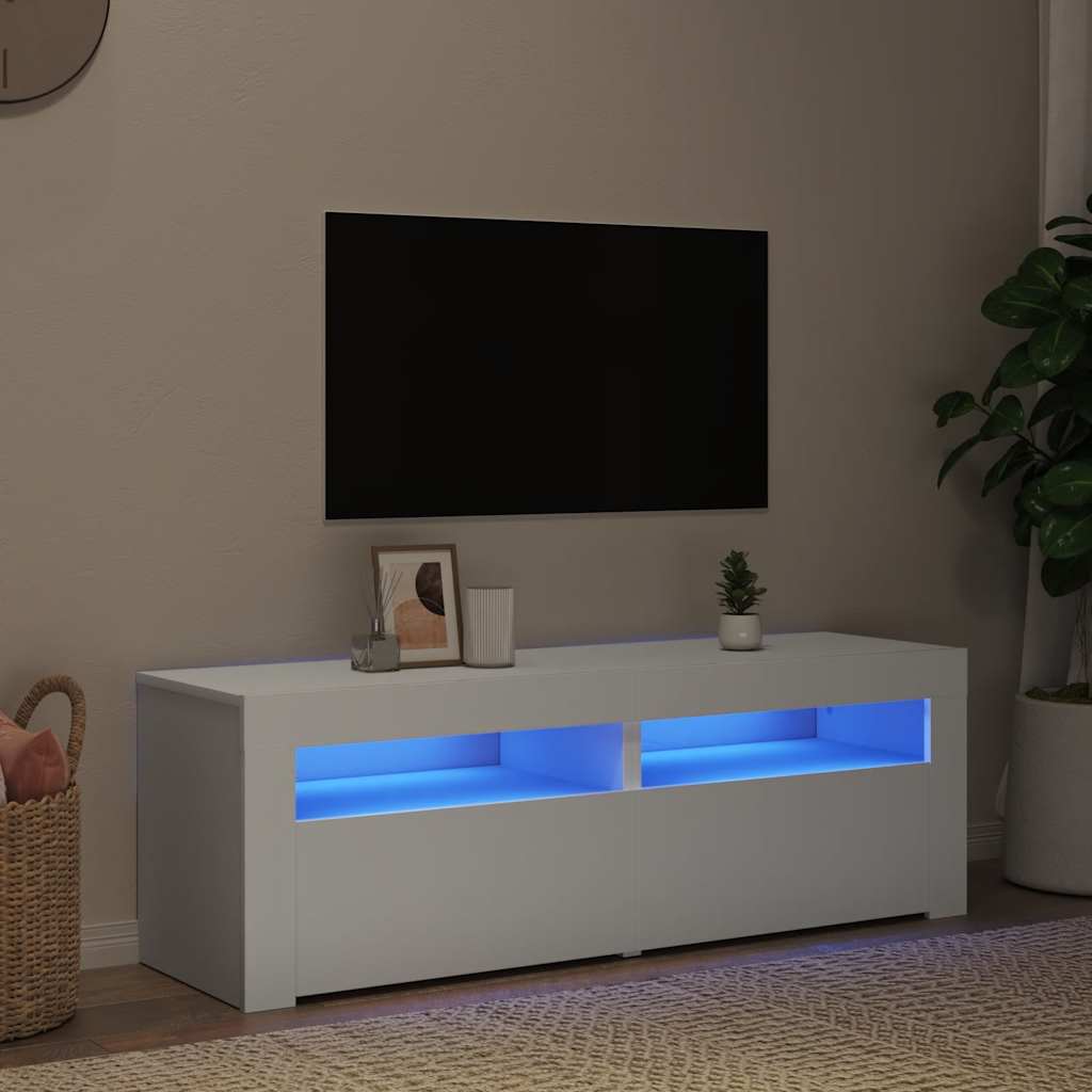 Tv-meubel met LED-verlichting 120x35x40 cm wit is nu te koop bij PeponiXL, paradijselijk wonen!