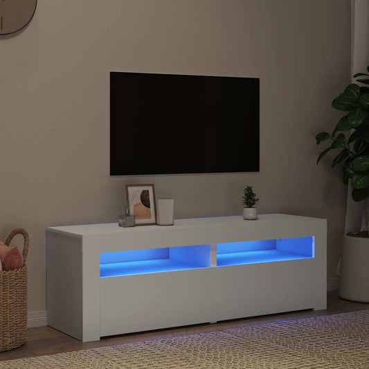 Tv-meubel met LED-verlichting 120x35x40 cm wit is nu te koop bij PeponiXL, paradijselijk wonen!