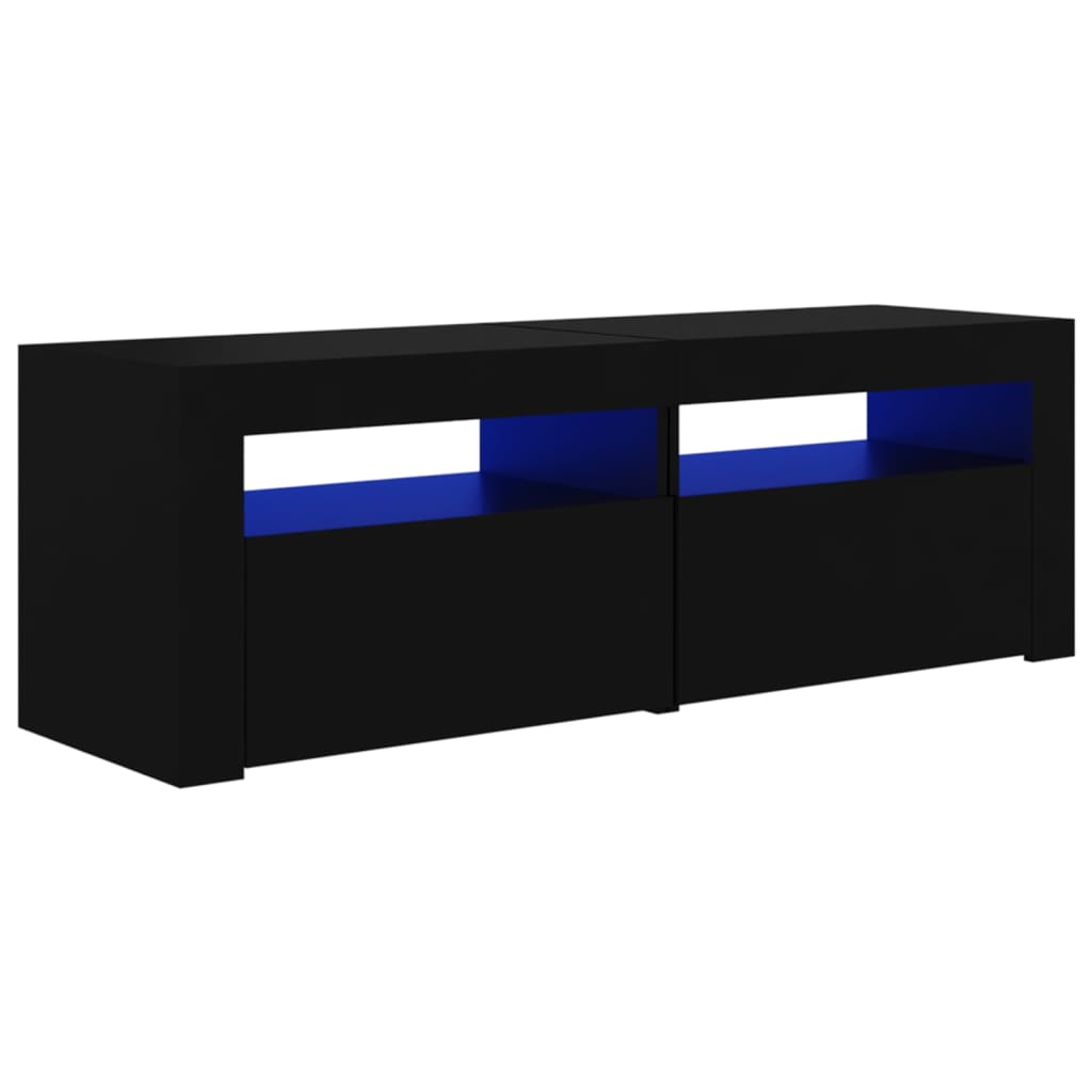 Tv-meubel met LED-verlichting 120x35x40 cm zwart is nu te koop bij PeponiXL, paradijselijk wonen!