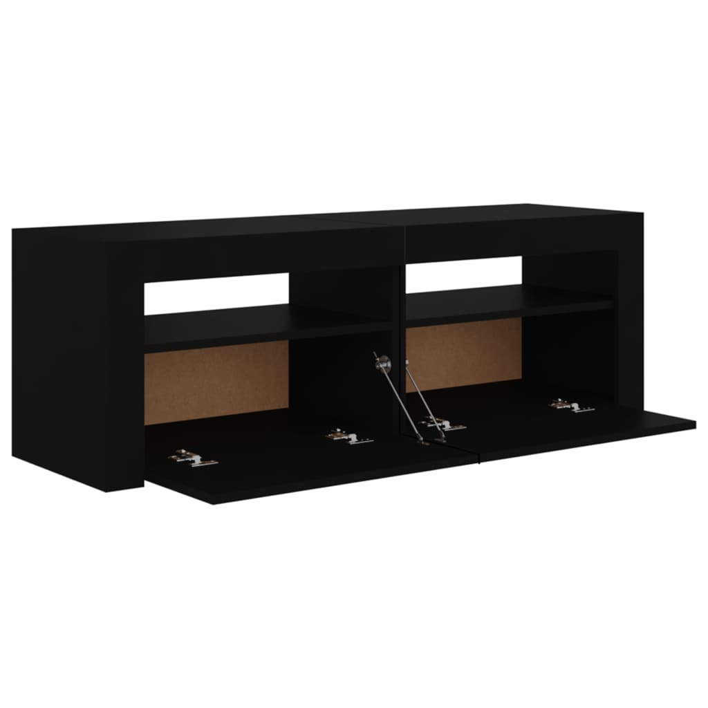 Tv-meubel met LED-verlichting 120x35x40 cm zwart is nu te koop bij PeponiXL, paradijselijk wonen!