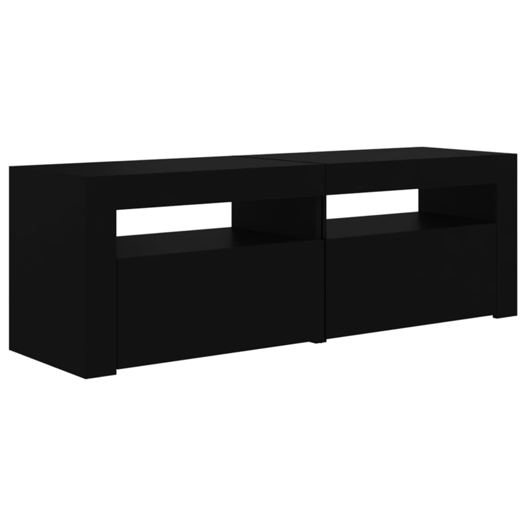 Tv-meubel met LED-verlichting 120x35x40 cm zwart is nu te koop bij PeponiXL, paradijselijk wonen!