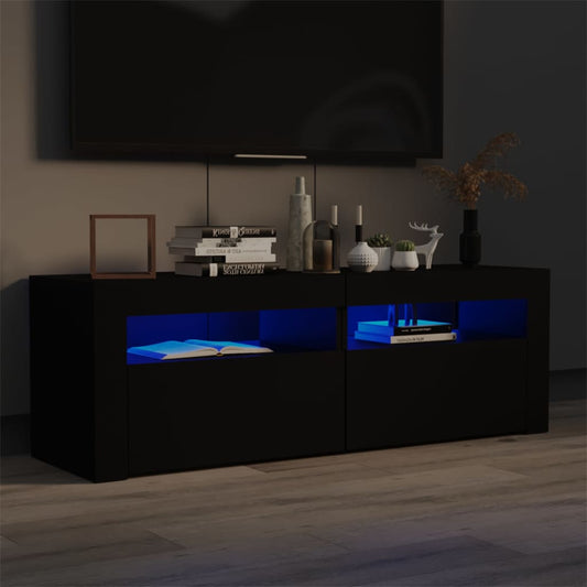 Tv-meubel met LED-verlichting 120x35x40 cm zwart is nu te koop bij PeponiXL, paradijselijk wonen!
