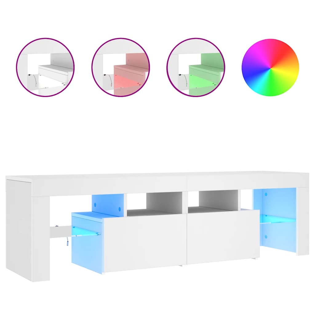 Tv-meubel met LED-verlichting 140x36,5x40 cm wit is nu te koop bij PeponiXL, paradijselijk wonen!