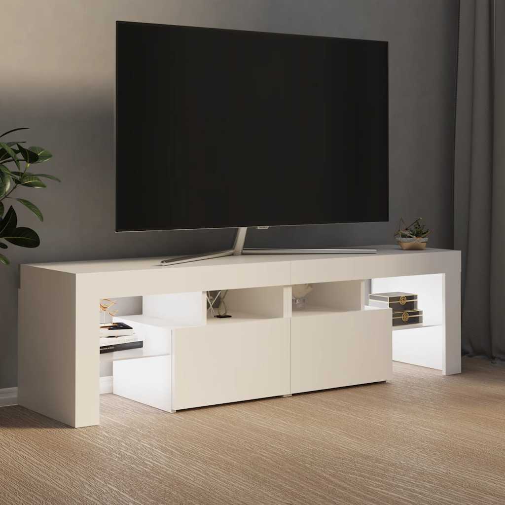 Tv-meubel met LED-verlichting 140x36,5x40 cm wit is nu te koop bij PeponiXL, paradijselijk wonen!